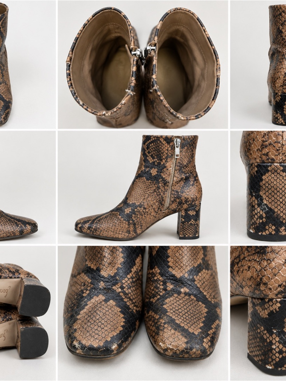 Sam Edelman Codie Snake-Print Ankle Boots
